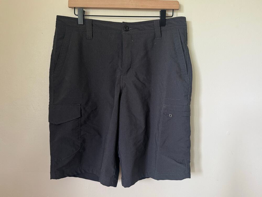 Men's Black Performance Cargo Shorts Stretch Utility Size 34